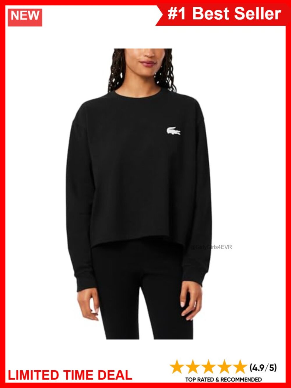 Cotton Fleece Lounge Sweatshirt Relaxed Fit Crew Neck Pullover